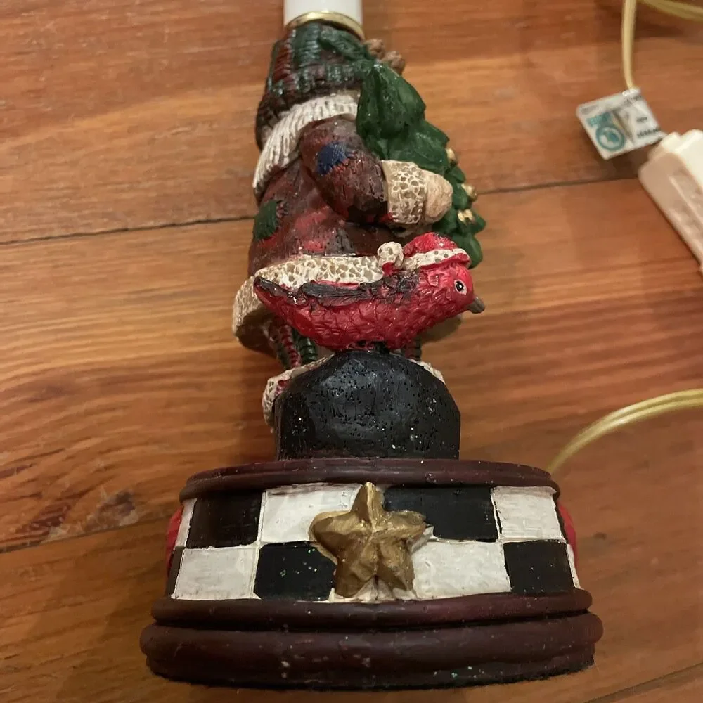 Vintage Christmas Resin Lamp Santa Claus 8x4 TESTED Holiday Decor